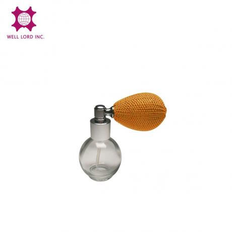 迷人香氛喷雾杏黄色编织球喷头球形香水瓶