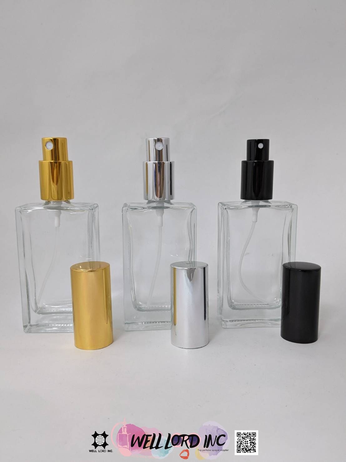 簡約方形透明香水玻璃瓶