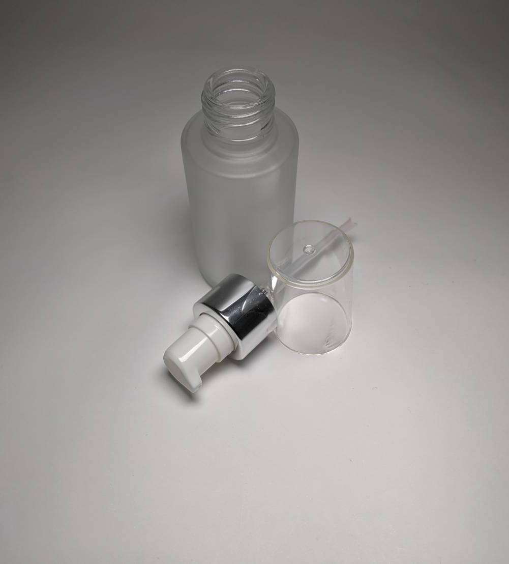 轻便塑胶按压头雾面玻璃乳液底妆粉底液空瓶