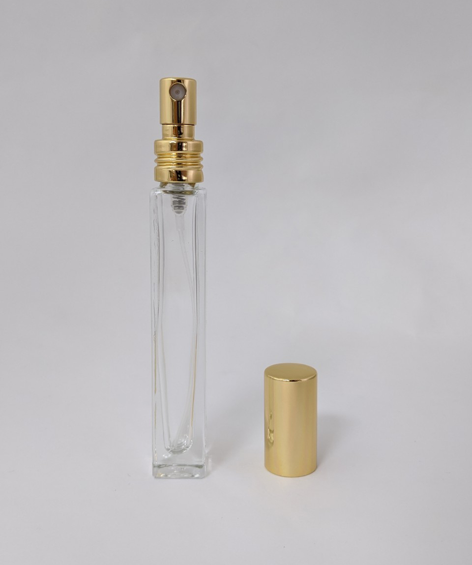 10ml 經典金色噴霧方型厚底玻璃瓶