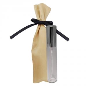 高級質感金色絲綢小袋附15ml 攜帶式銀色噴霧圓柱玻璃空瓶