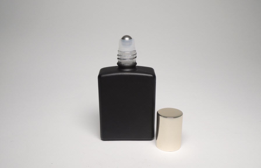 黑色不透明香水精油滚珠方形玻璃空瓶