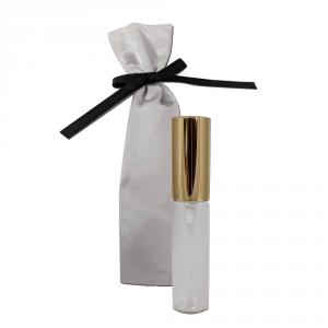 高級質感銀色絲綢小袋附10ml 攜帶式金色噴霧圓柱玻璃空瓶