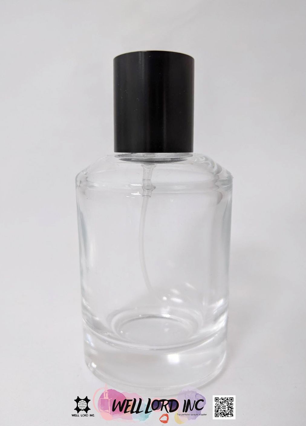 斜肩厚底封口式香水透明玻璃瓶