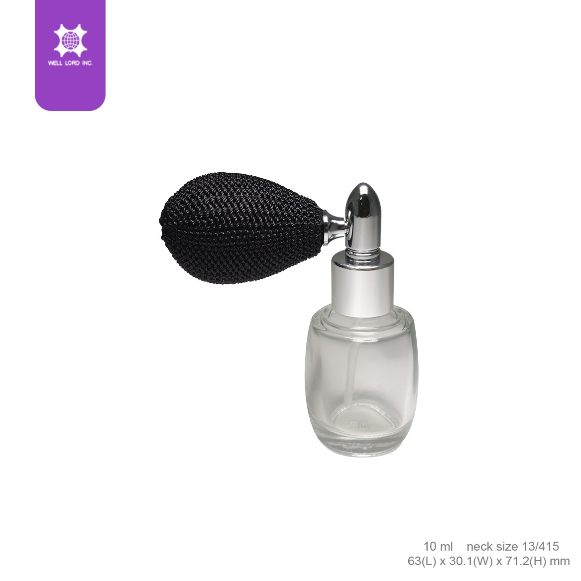 质感球喷头香水透明圆柱形玻璃瓶